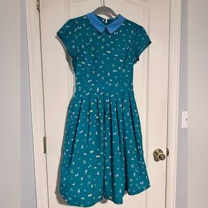 Bee Cute Teal swing dress with collar